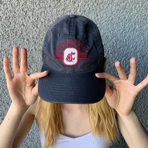 Gray WSU cougs vintage style baseball cap